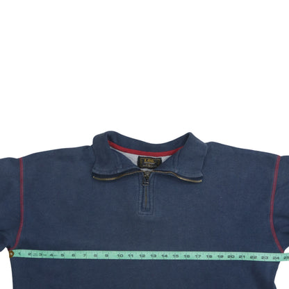 Lee Mens Blue 1/4 Zip Cotton Sweatshirt L Long Sleeve Vintage