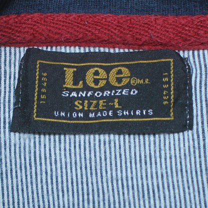 Lee Mens Blue 1/4 Zip Cotton Sweatshirt L Long Sleeve Vintage