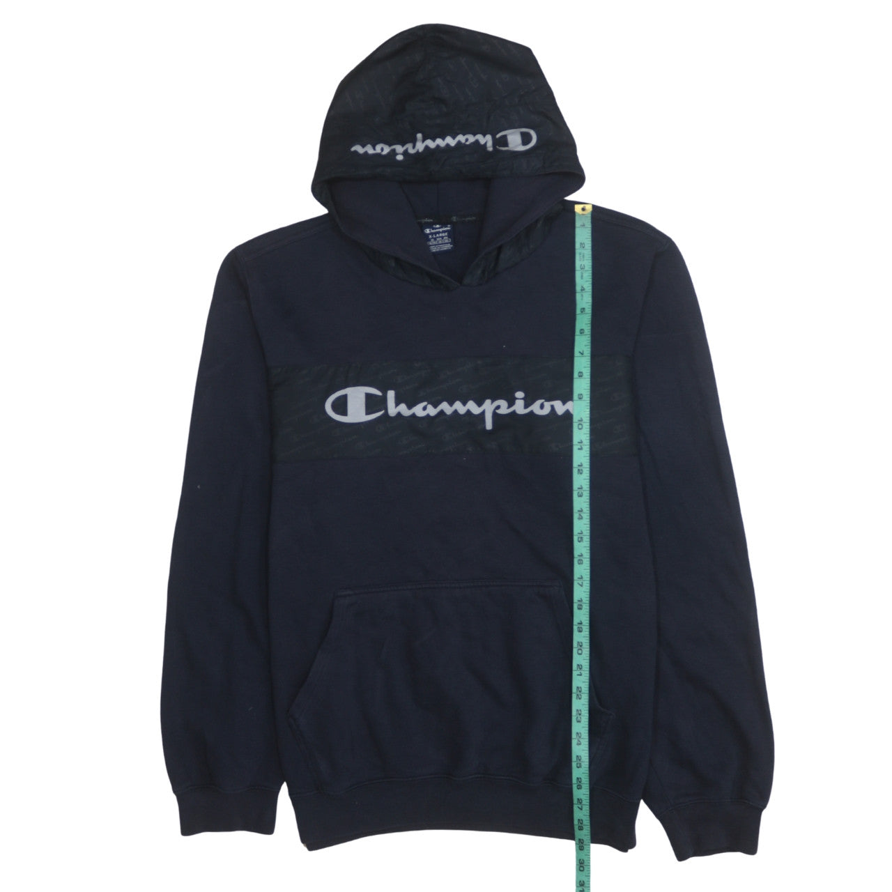 Champion Mens Blue XL Pullover Hoodie Logo Sportswear