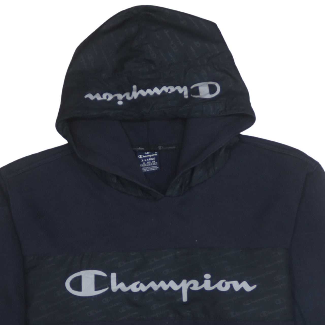 Champion Mens Blue XL Pullover Hoodie Logo Sportswear