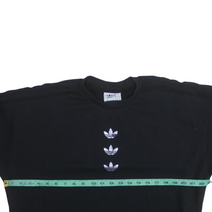Adidas Women Black Size 12 Pullover Sweatshirt with Logo Detail