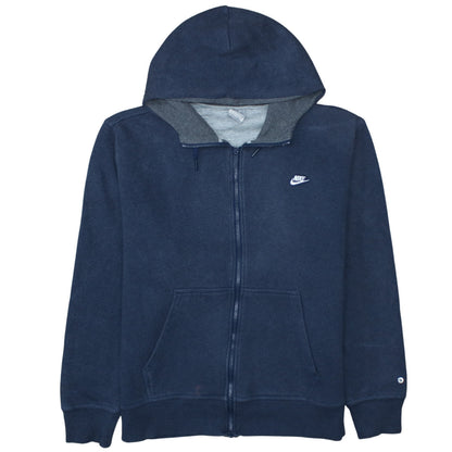 Nike Men's Navy Blue Full Zip Hoodie XL Cotton Blend Sportswear