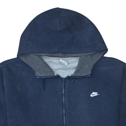 Nike Men's Navy Blue Full Zip Hoodie XL Cotton Blend Sportswear