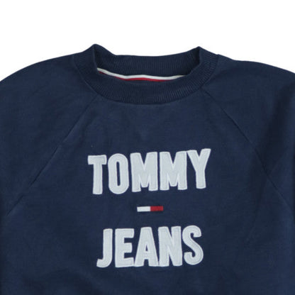Tommy Jeans Women's Navy Blue Cotton Crew Neck Sweatshirt Size S