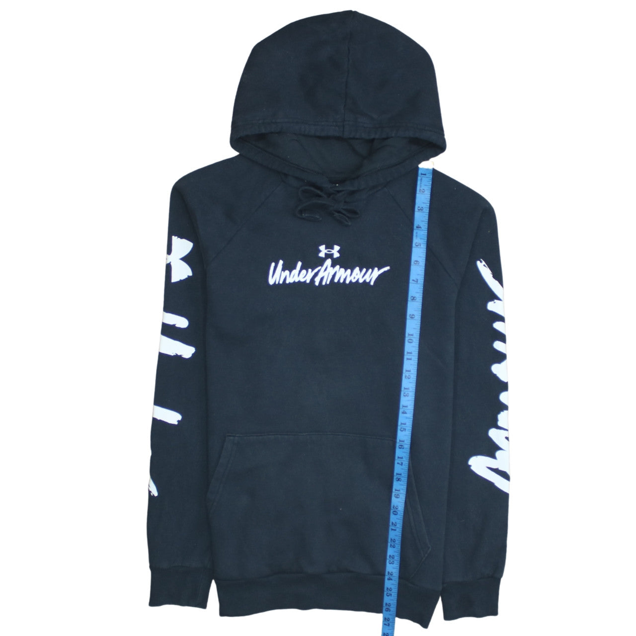 Under Armour Mens Black Small Pullover Hoodie Fleece Graphic Sportswear