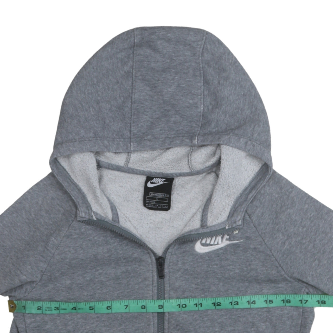 Nike Boys Grey Full Zip Hoodie Size 146cm Fleece Lined Sweatshirt