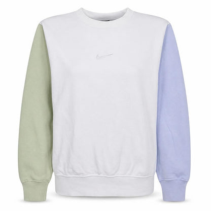 Nike Womens XS Colourblock Crew Neck Pullover Sweatshirt White Green Blue