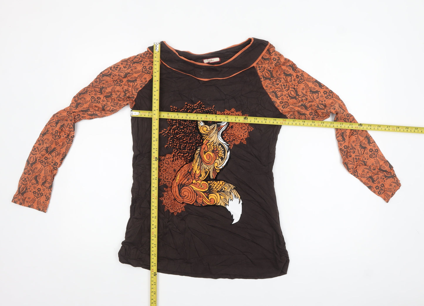Joe Browns Womens Brown Fox Print Tunic Top Size 10
