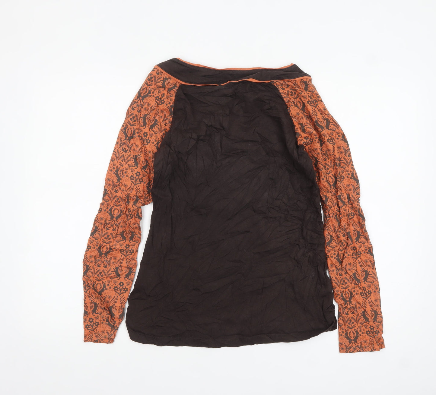 Joe Browns Womens Brown Fox Print Tunic Top Size 10
