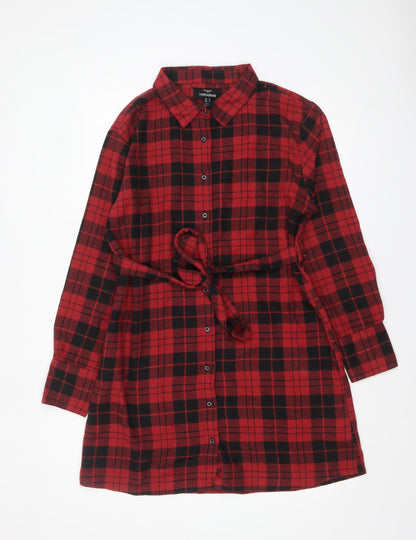 Threadbare Women's Red Check Flannel Shirt Dress Size 12