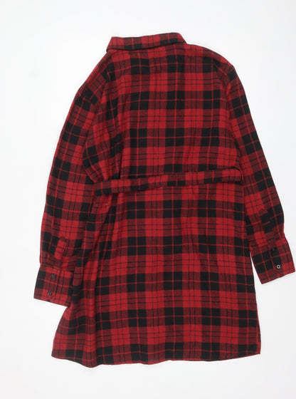 Threadbare Women's Red Check Flannel Shirt Dress Size 12