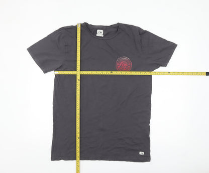 Quiksilver Men's Charcoal Short Sleeve Graphic Cotton T-Shirt L
