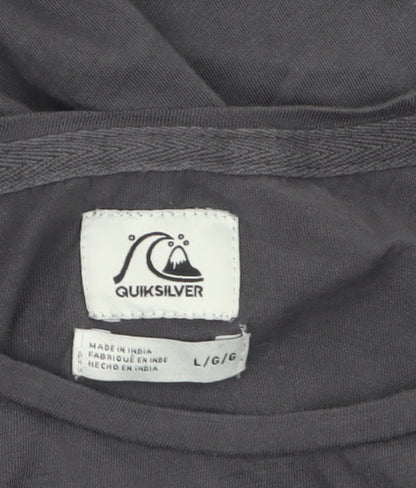 Quiksilver Men's Charcoal Short Sleeve Graphic Cotton T-Shirt L