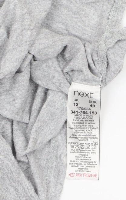 Next Women’s Grey Beaded Star T-Shirt Size 12 Short Sleeve Viscose