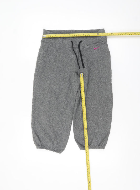 Nike Women’s Grey Dri-FIT Sweat Shorts S Regular Fit Activewear