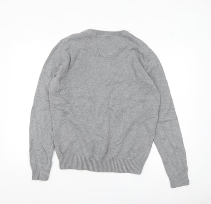 Maine New England Men's Grey Cotton Crew Neck Jumper Medium