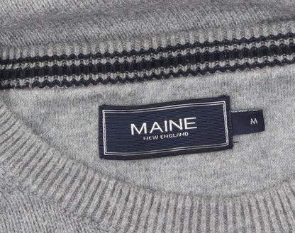 Maine New England Men's Grey Cotton Crew Neck Jumper Medium