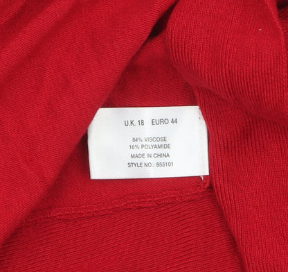 Kaliko Women’s Red Long Sleeve Shrug Cardigan Size 18