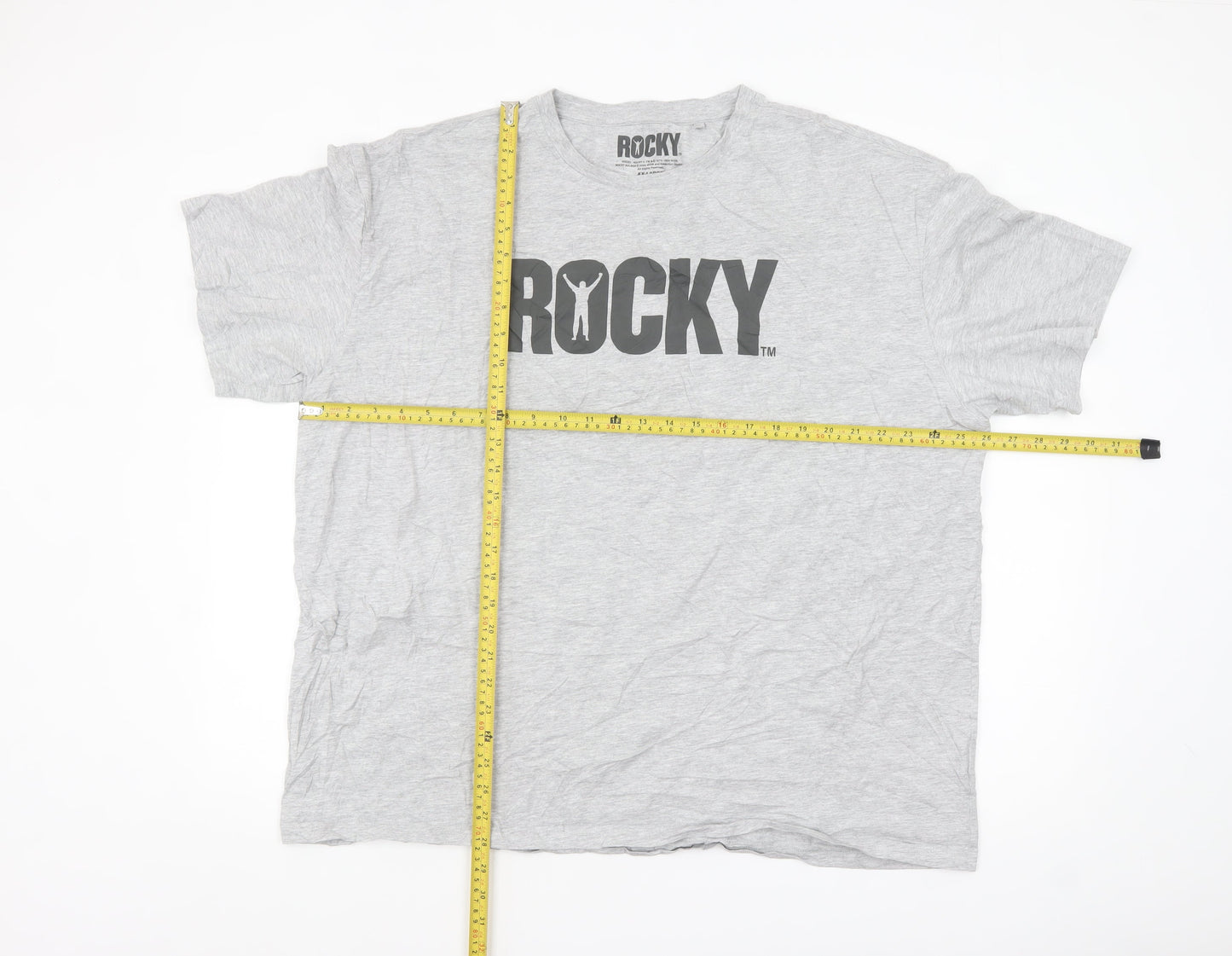 Rocky Balboa Grey Men's XX-Large Graphic Crew Neck T-Shirt