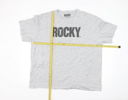 Rocky Balboa Grey Men's XX-Large Graphic Crew Neck T-Shirt