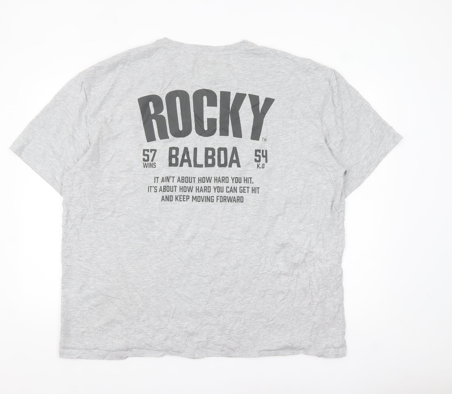 Rocky Balboa Grey Men's XX-Large Graphic Crew Neck T-Shirt