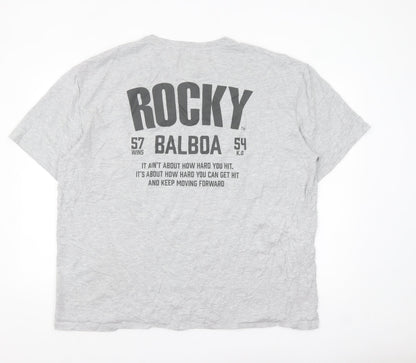 Rocky Balboa Grey Men's XX-Large Graphic Crew Neck T-Shirt
