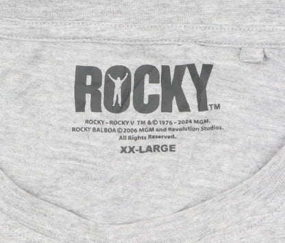 Rocky Balboa Grey Men's XX-Large Graphic Crew Neck T-Shirt
