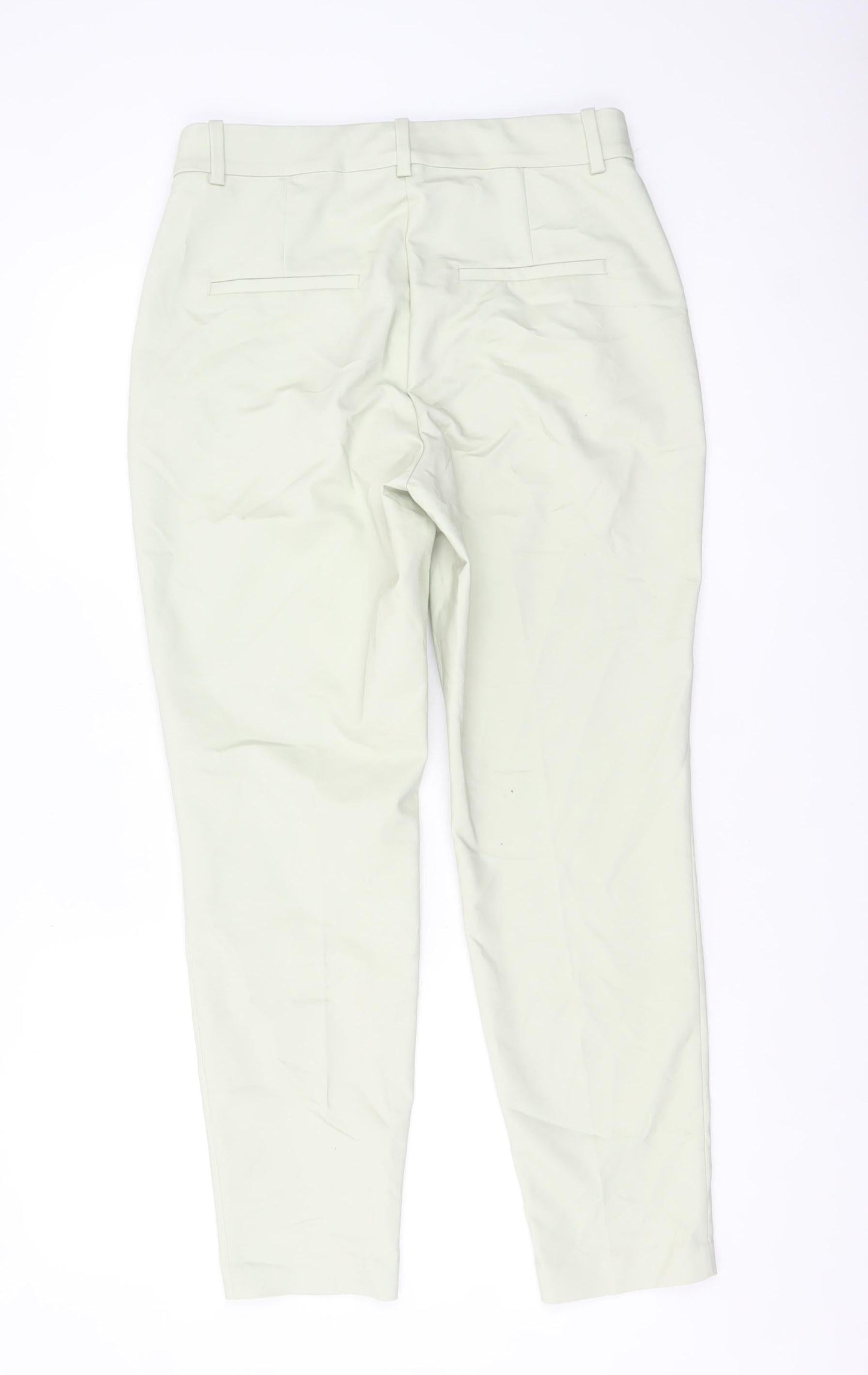 H&M Women Beige Chino Tapered Trousers Size 12 Cotton Blend