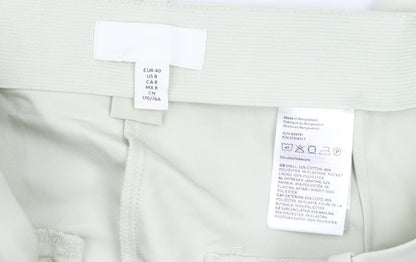 H&M Women Beige Chino Tapered Trousers Size 12 Cotton Blend
