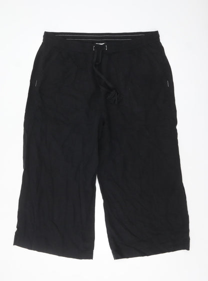 Marks and Spencer Per Una Women’s Black Linen Crop Trousers Size 18