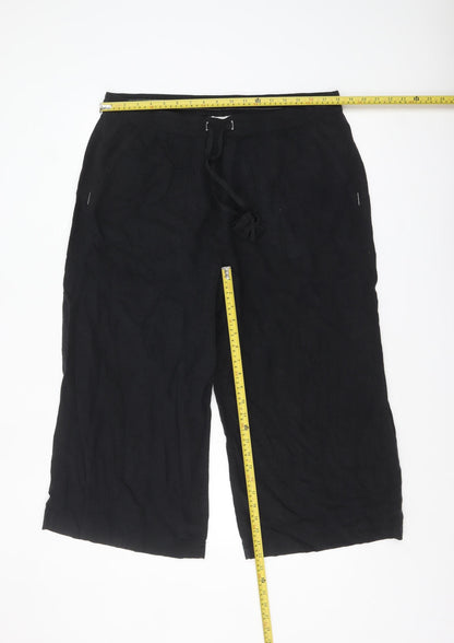 Marks and Spencer Per Una Women’s Black Linen Crop Trousers Size 18