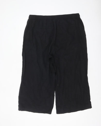 Marks and Spencer Per Una Women’s Black Linen Crop Trousers Size 18