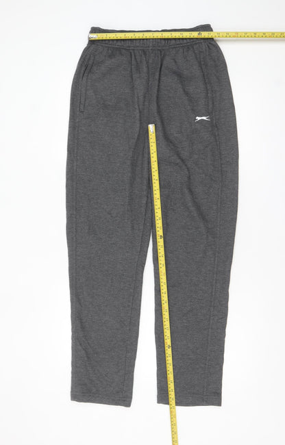 Slazenger Men's Grey M Sweatpants Regular Fit Elastic Waist
