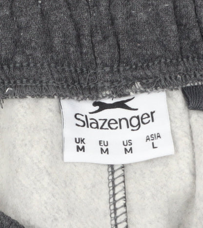 Slazenger Men's Grey M Sweatpants Regular Fit Elastic Waist
