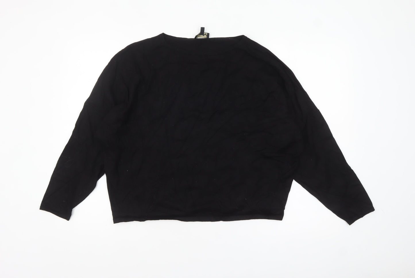 Phase Eight Women’s Black Cotton Boat Neck Relaxed Fit Jumper Size L