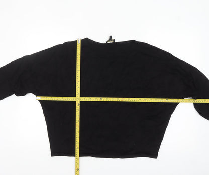 Phase Eight Women’s Black Cotton Boat Neck Relaxed Fit Jumper Size L