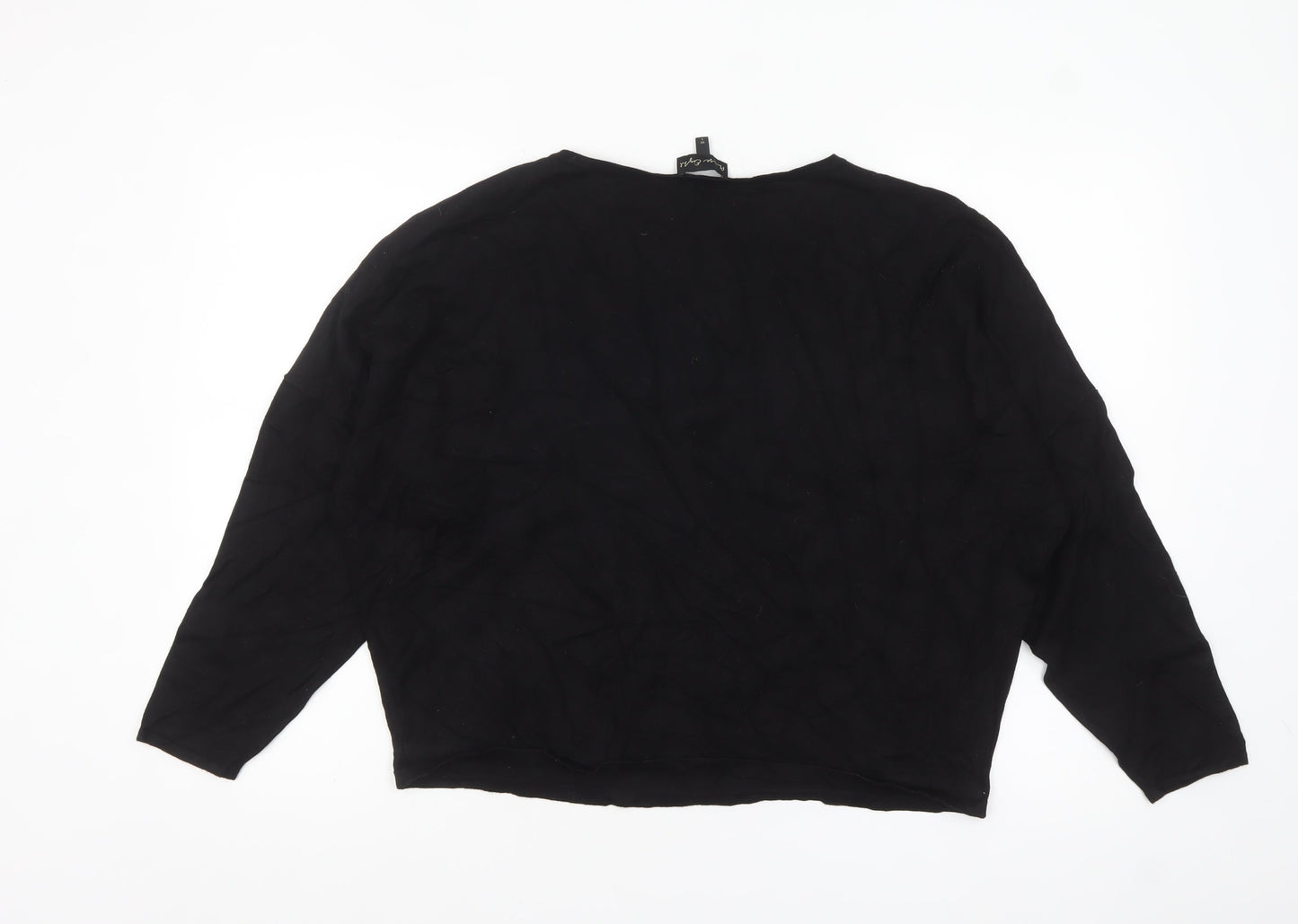 Phase Eight Women’s Black Cotton Boat Neck Relaxed Fit Jumper Size L