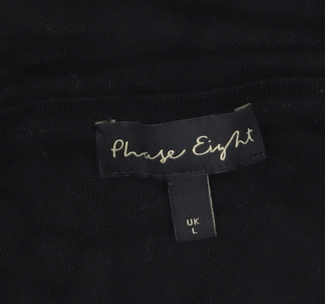 Phase Eight Women’s Black Cotton Boat Neck Relaxed Fit Jumper Size L