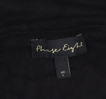 Phase Eight Women’s Black Cotton Boat Neck Relaxed Fit Jumper Size L