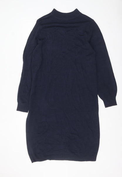 Tu Women Blue Size 14 Long Sleeve Jumper Dress