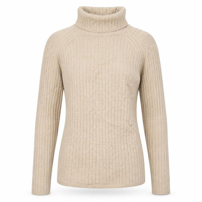 Next Women Beige Roll Neck Ribbed Knit Jumper Size S