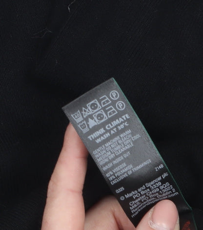 Marks and Spencer Women’s Black Small Roll Neck Jumper with Button Cuff Detail