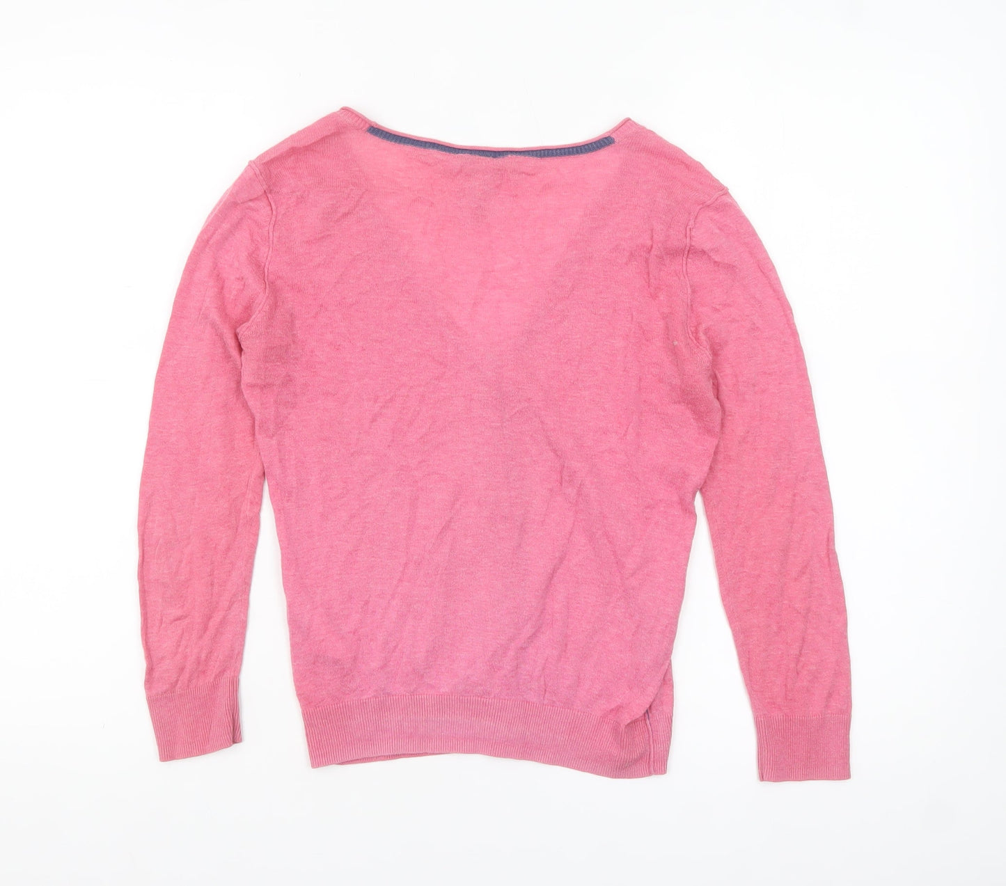 White Stuff Women’s Pink Cotton Modal V-Neck Cardigan Size 10