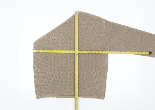 Marks and Spencer Women Beige L Chunky-Knit Asymmetrical Jumper