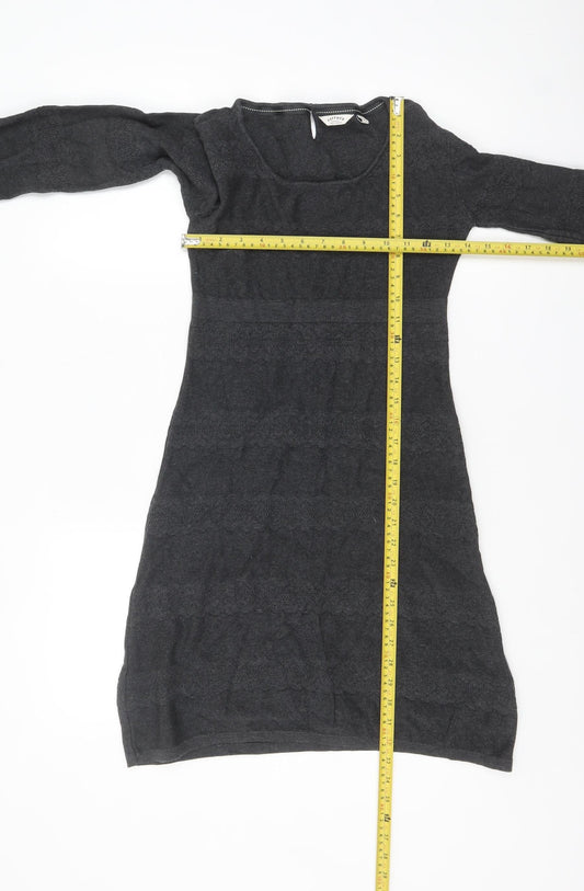 FatFace Womens Black Cotton Jumper Dress Size 8