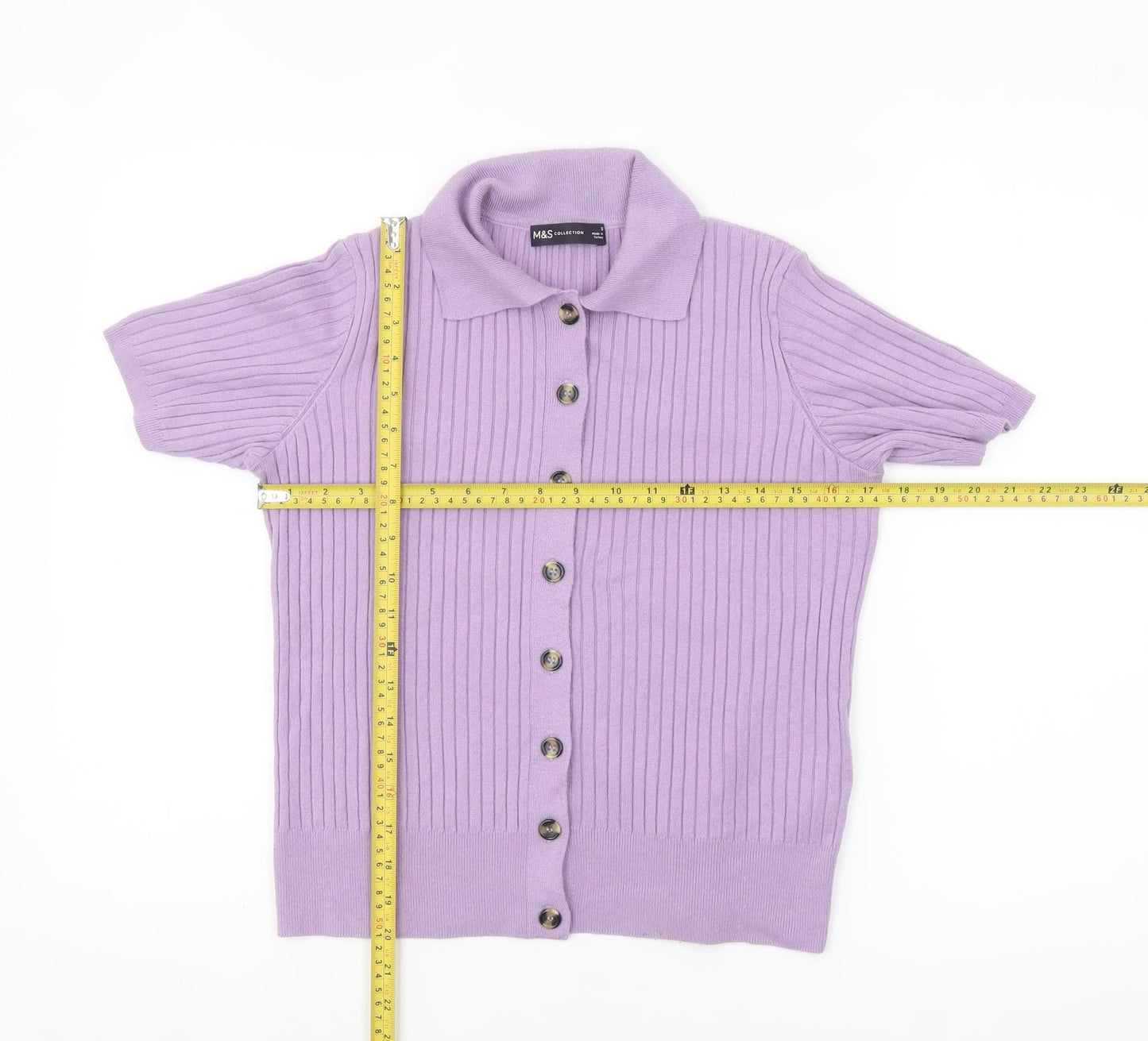 Marks and Spencer Women’s Purple Collared Short Sleeve Cardigan S