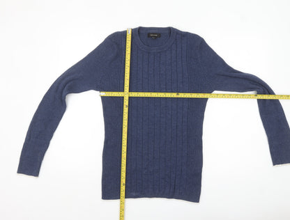 River Island Mens Blue Crew Neck Knit Pullover Jumper Size M