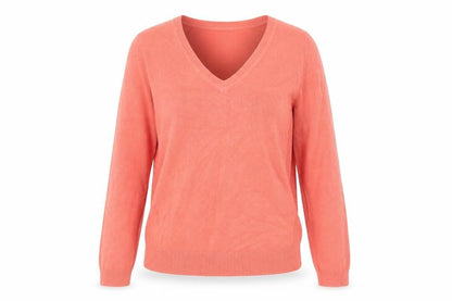 Marks and Spencer Womens Pink Acrylic V-Neck Jumper Size 8