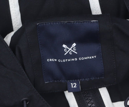 Crew Clothing Company Women’s Black & White Hooded Anorak Jacket Size 12