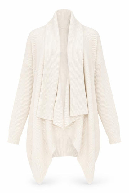 Next Women Beige Long Sleeve Knit Relaxed Cardigan Size S